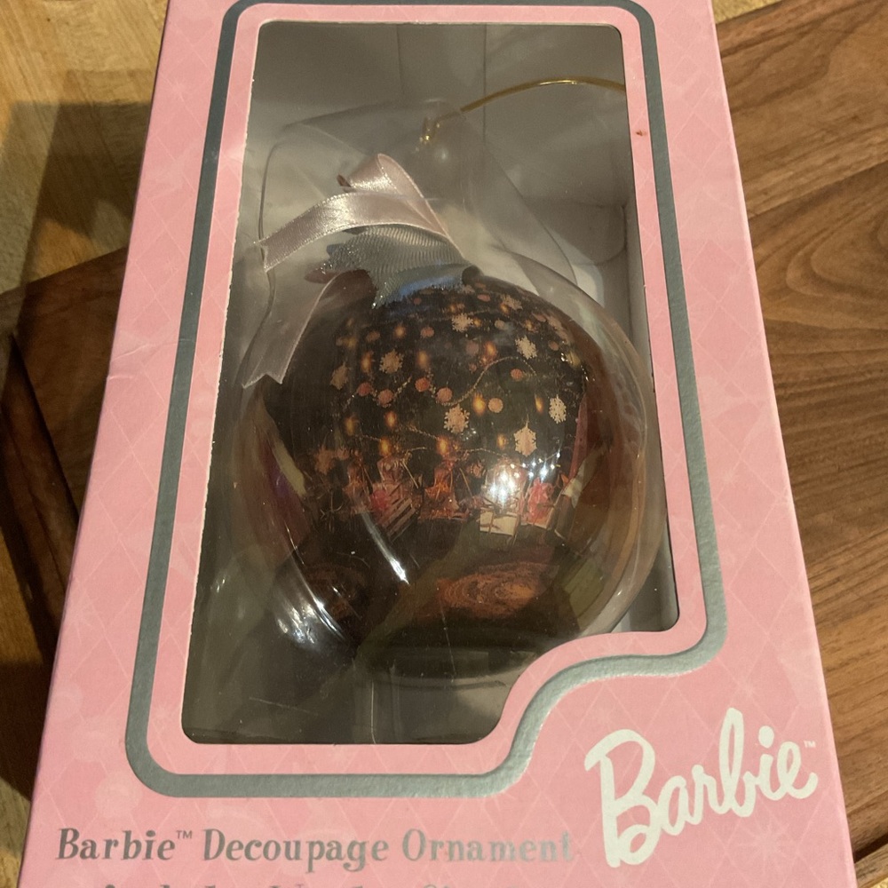 Barbie Ornament  Decoupage..NIB..1997